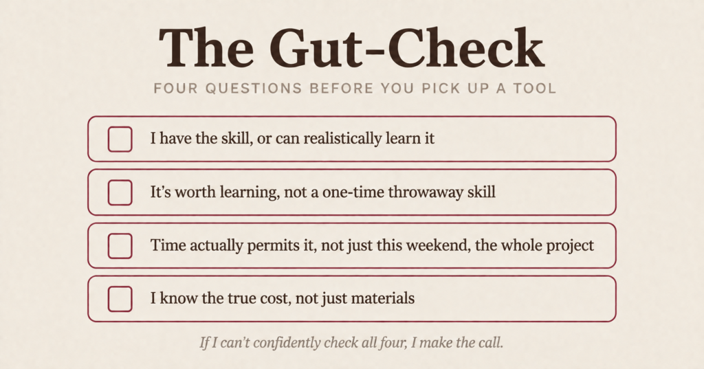DIY home renovation tips: four-question checklist for deciding whether to DIY or hire a contractor